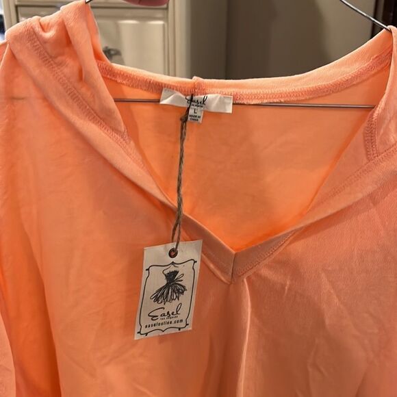 New Easel The Inside Scoop Hooded Top coral - Picture 6 of 6